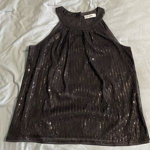 Grace Karin Sequin High Neck Top